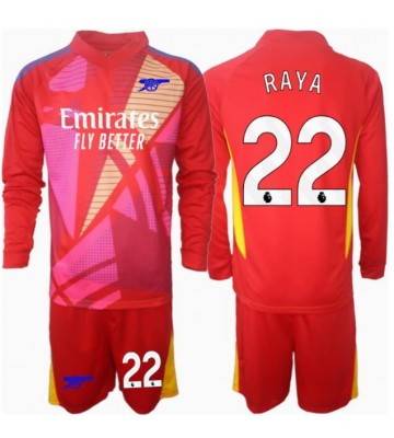 Arsenal David Raya #22 Brankář Venkovní dres komplet pro Děti 2024-25 Dlouhým Rukávem (+ Krátké kalhoty)